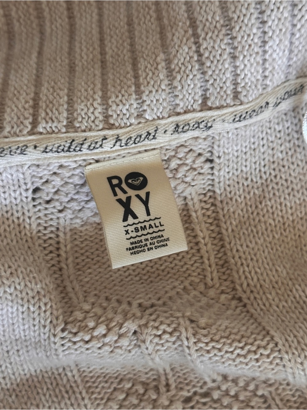 Women's Roxy Cream Open-Front Ribbed Cardigan Sweater - Picture 6 of 6